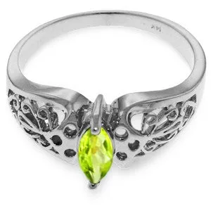 0.2 Carat 14K Solid White Gold In My Imagination Peridot Ring