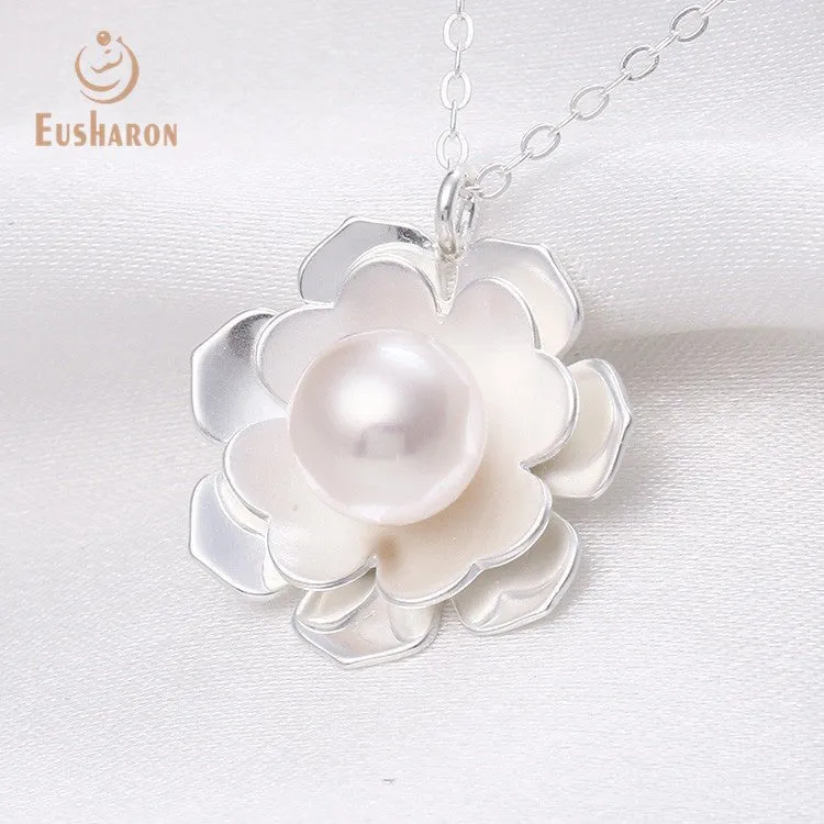10 PCS Blooming Flowers Edison Pearl Pendant Necklace