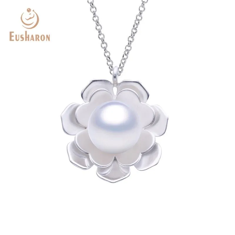 10 PCS Blooming Flowers Edison Pearl Pendant Necklace