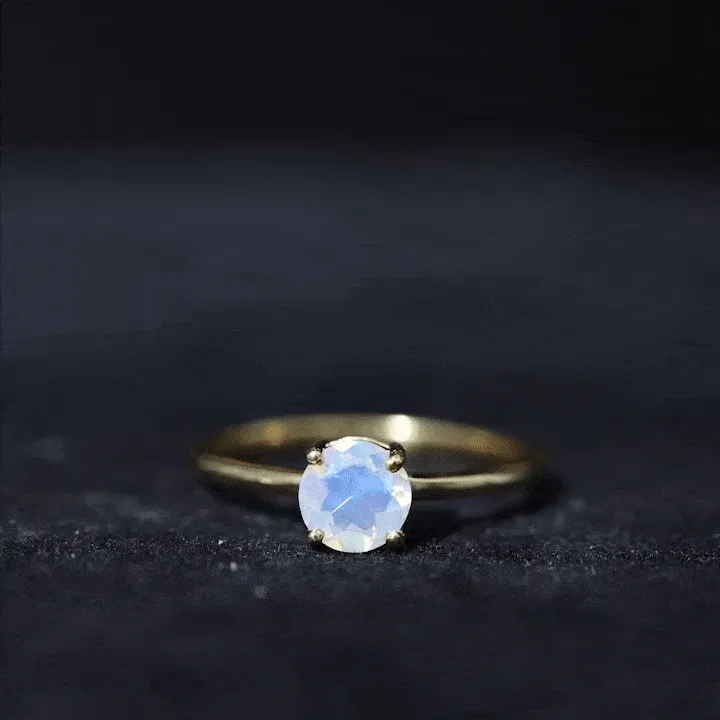 1/2 CT Round Ethiopian Opal Solitaire Promise Ring