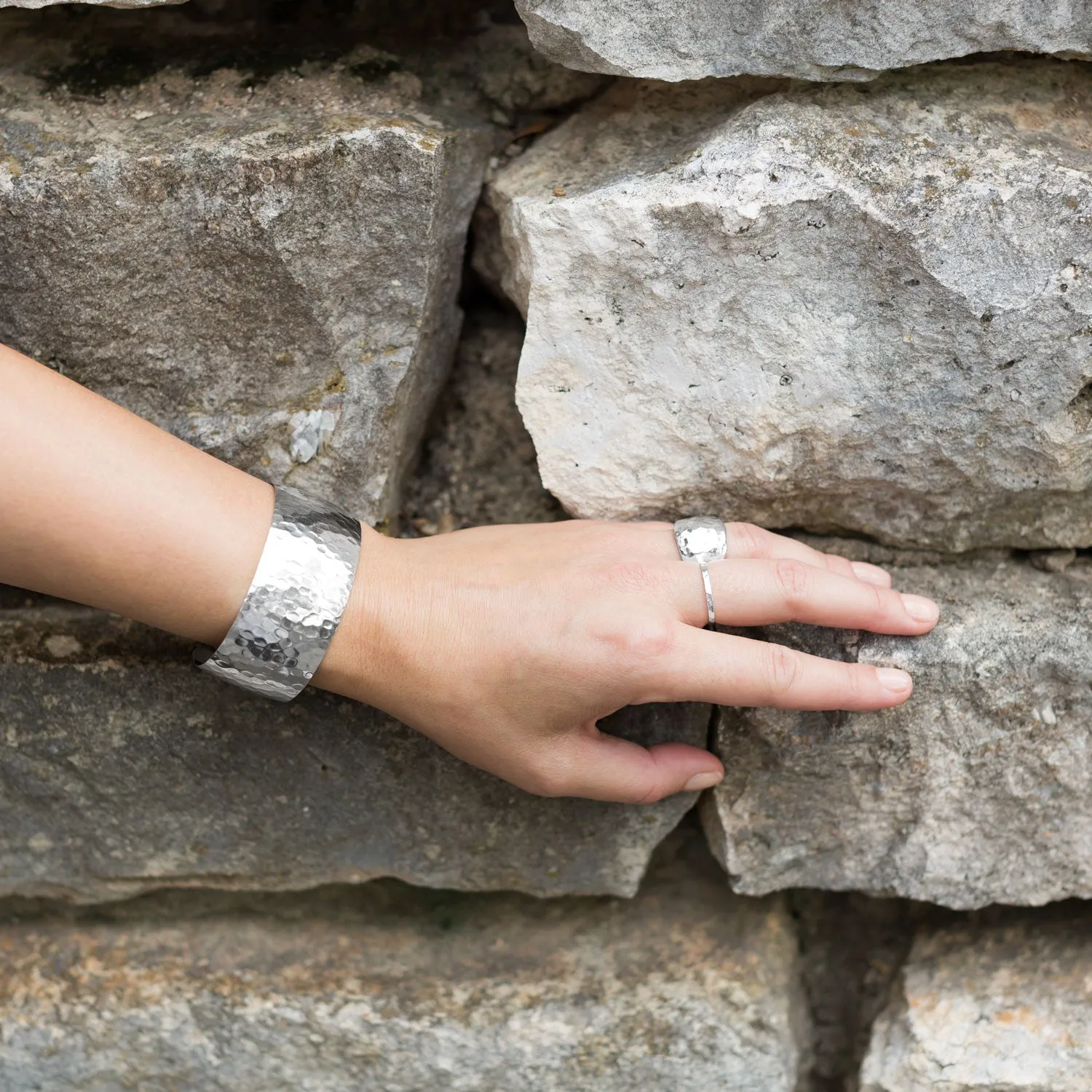 1.25" Hammered Cuff Bracelet