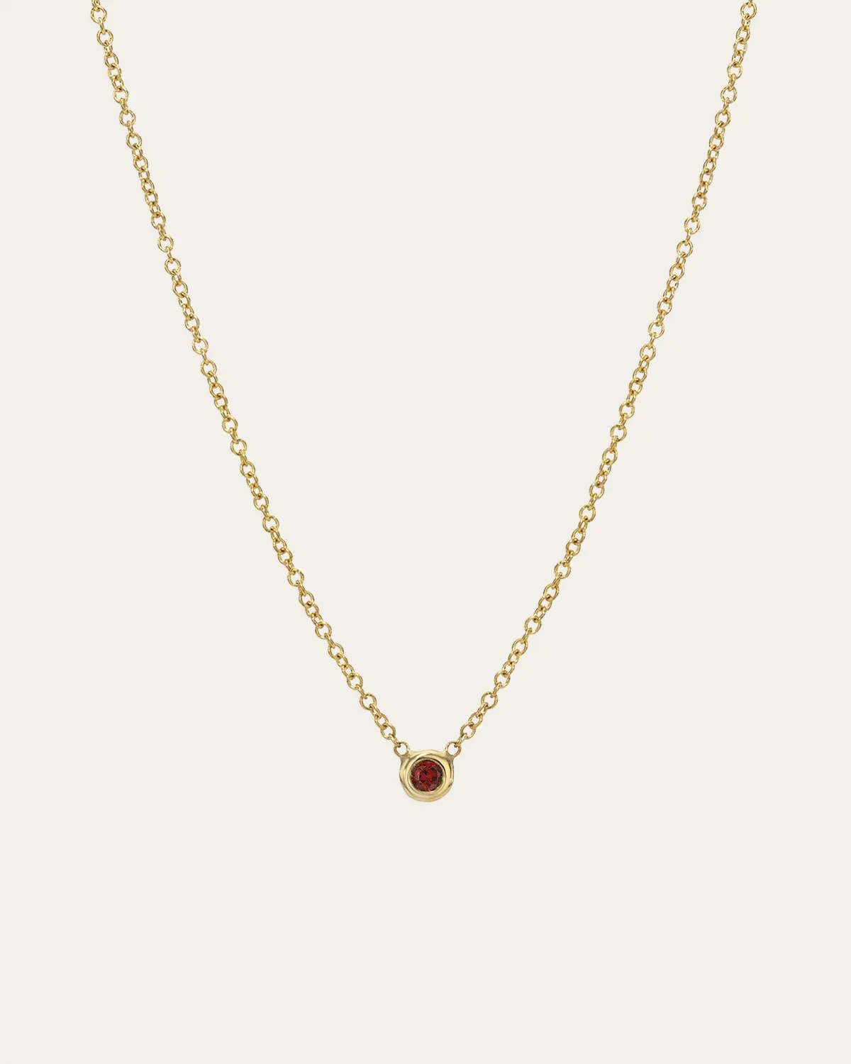 14k Gold Mini Bezel Birthstone Necklace