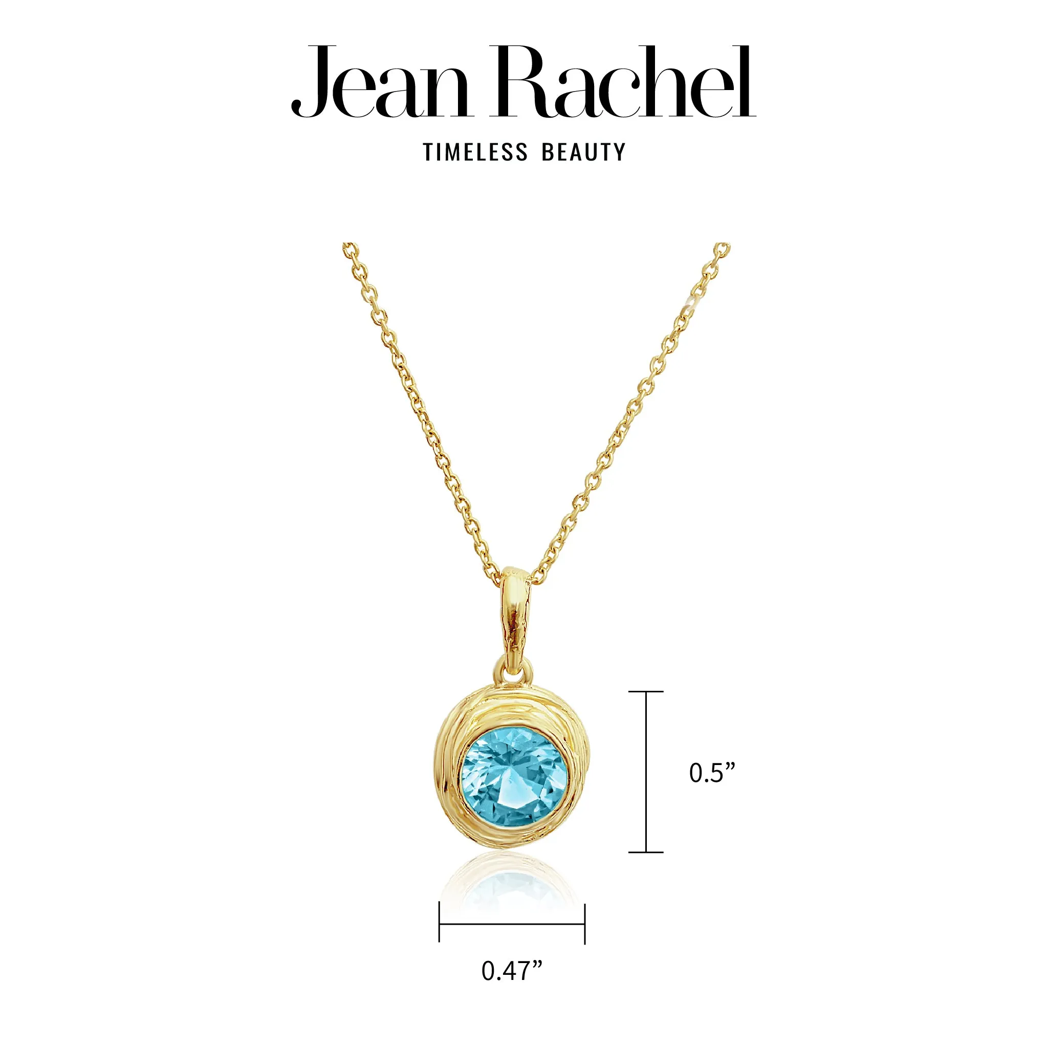 14K Gold Over Sterling Silver Aquamarine CZ Necklace