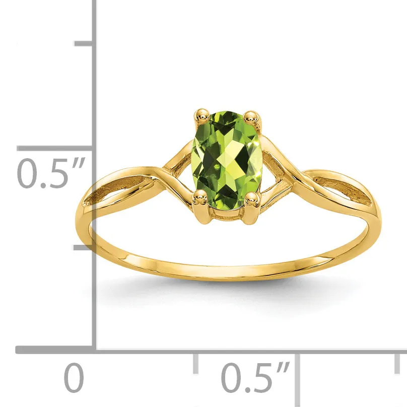 14k Peridot Birthstone Ring QG