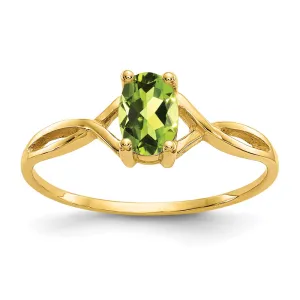 14k Peridot Birthstone Ring QG