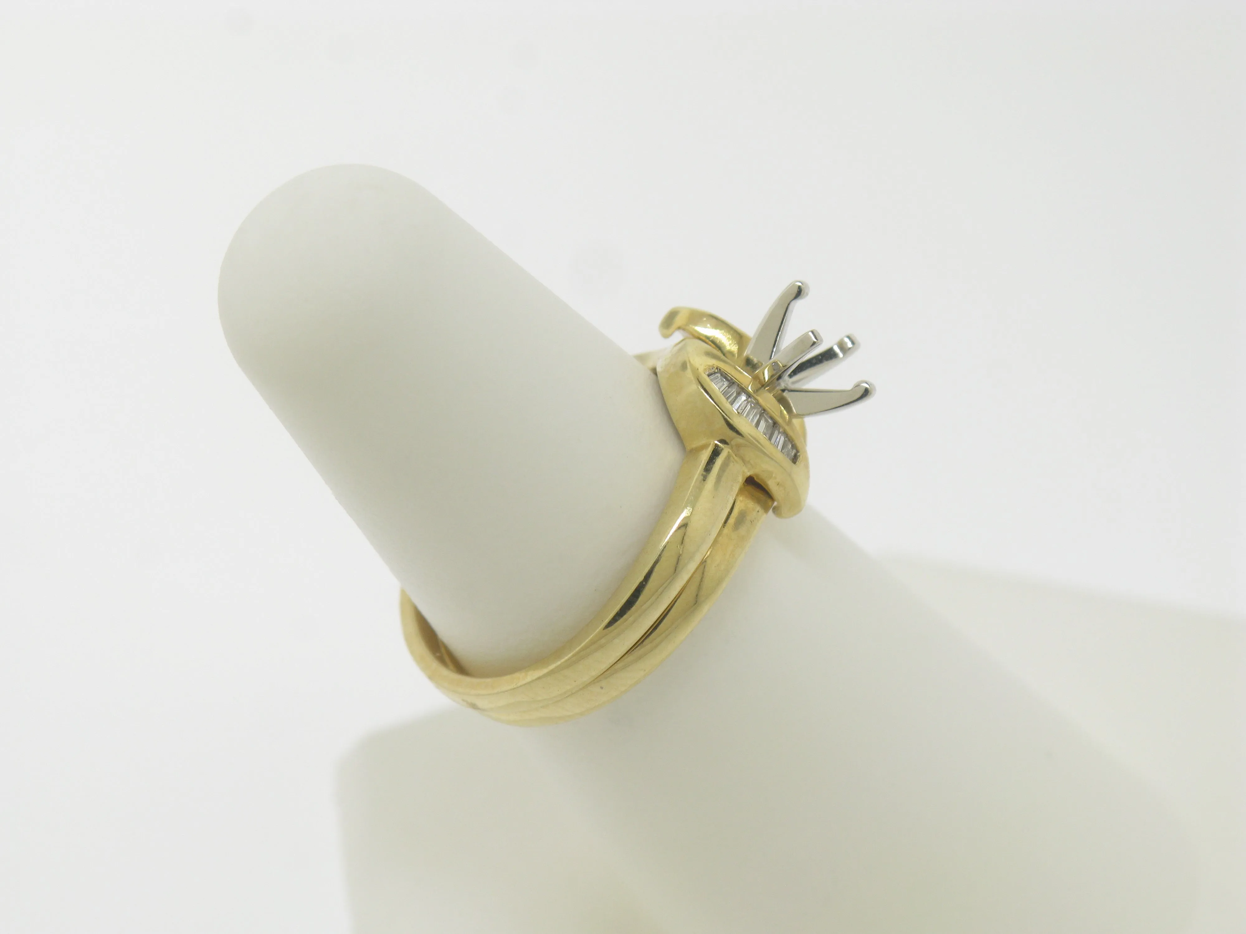 14k Yellow Gold Diamond Wedding Set Complimentary Mounting Size 6.75 (Sale)