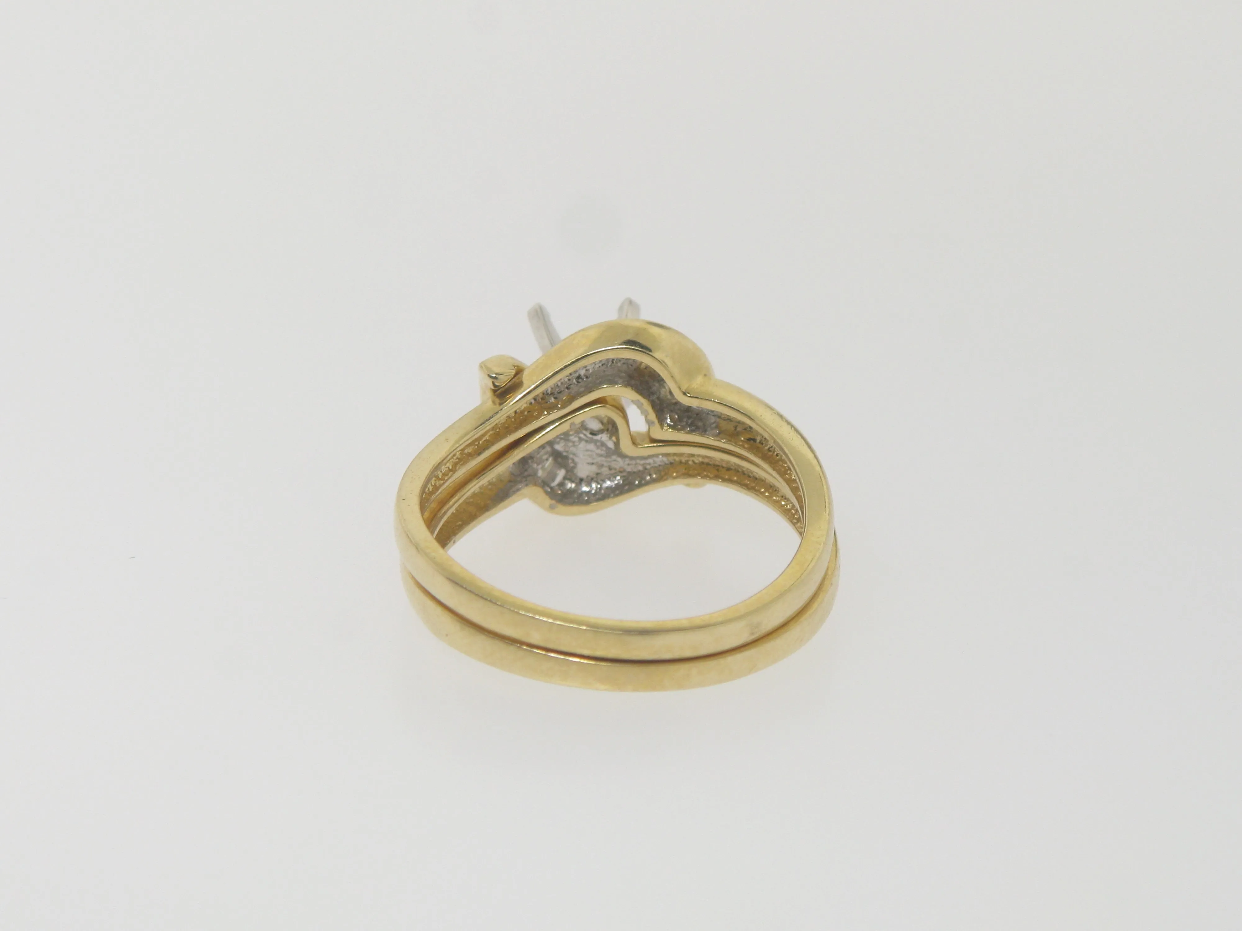 14k Yellow Gold Diamond Wedding Set Complimentary Mounting Size 6.75 (Sale)