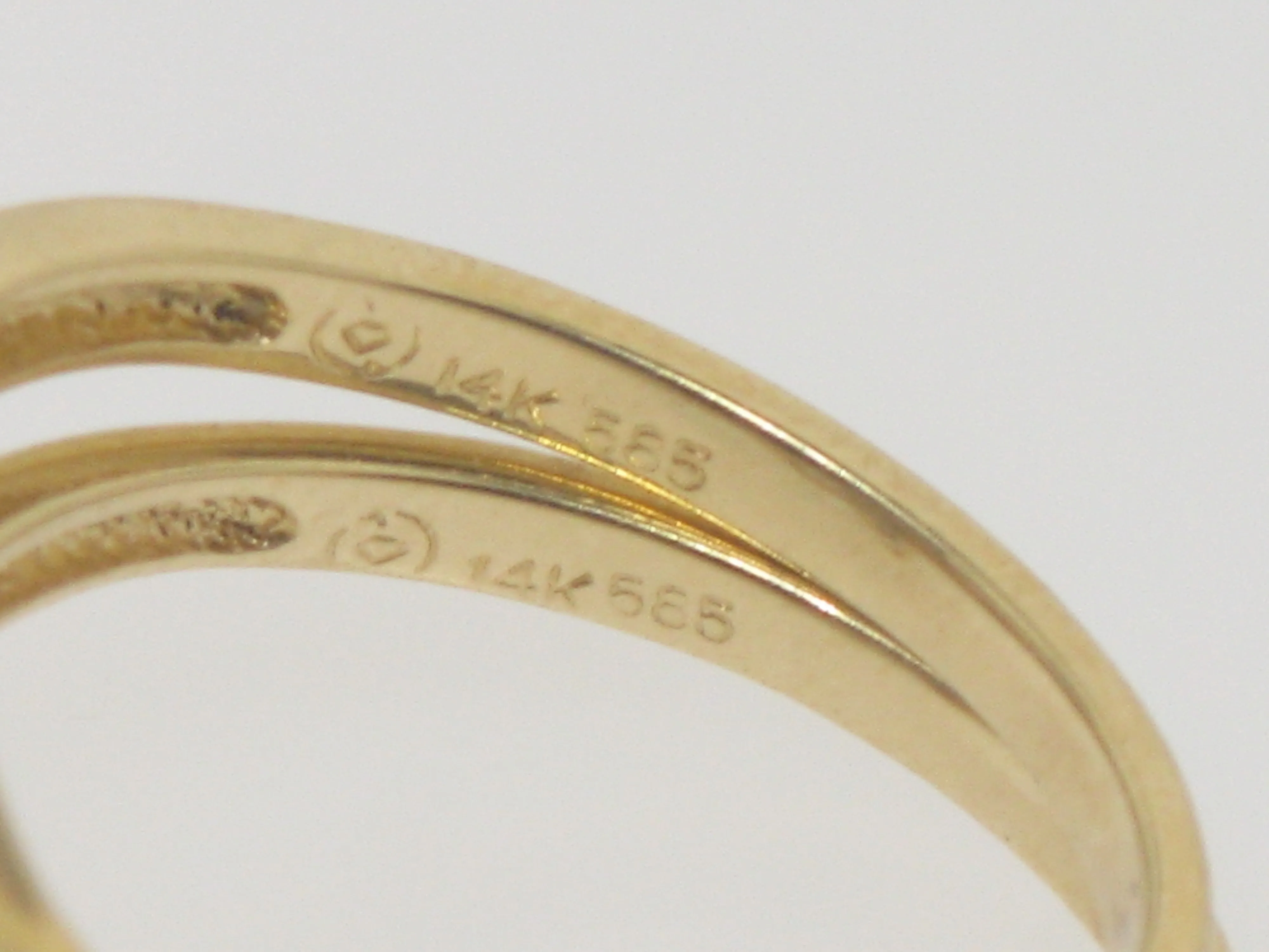 14k Yellow Gold Diamond Wedding Set Complimentary Mounting Size 6.75 (Sale)