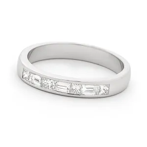 18ct Channel Set Taper & Princess Cut Diamond Wedding Ring