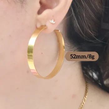 18K Gold-Filled Flat Hoop Earrings