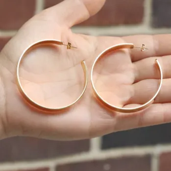 18K Gold-Filled Flat Hoop Earrings