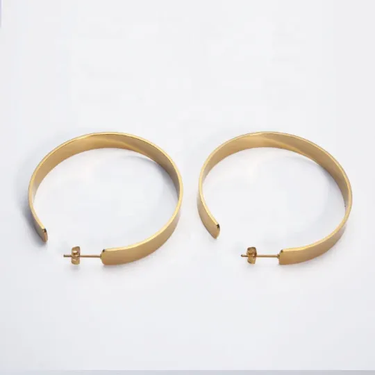 18K Gold-Filled Flat Hoop Earrings