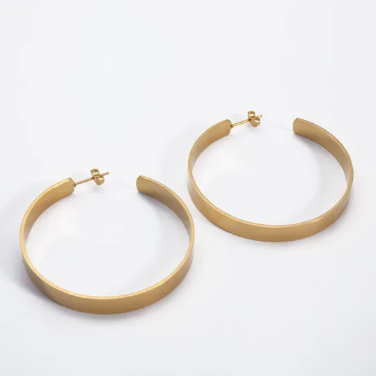 18K Gold-Filled Flat Hoop Earrings