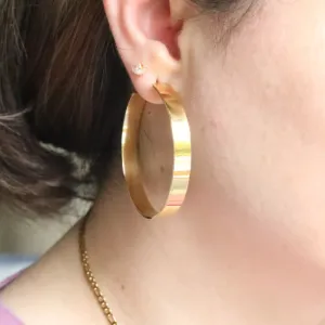 18K Gold-Filled Flat Hoop Earrings