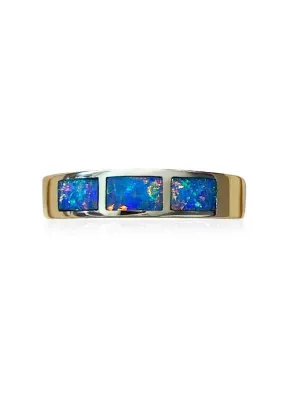18kt Yellow Gold Opal inlay ring