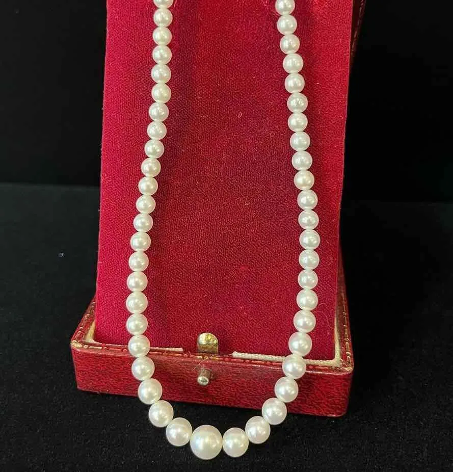 1930s Akoya Graduated Round Pearl Necklace