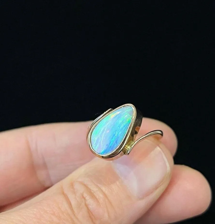 1960s Solid Opal Rose Gold Ring