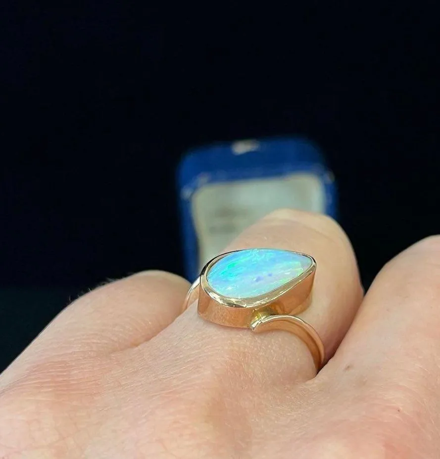 1960s Solid Opal Rose Gold Ring