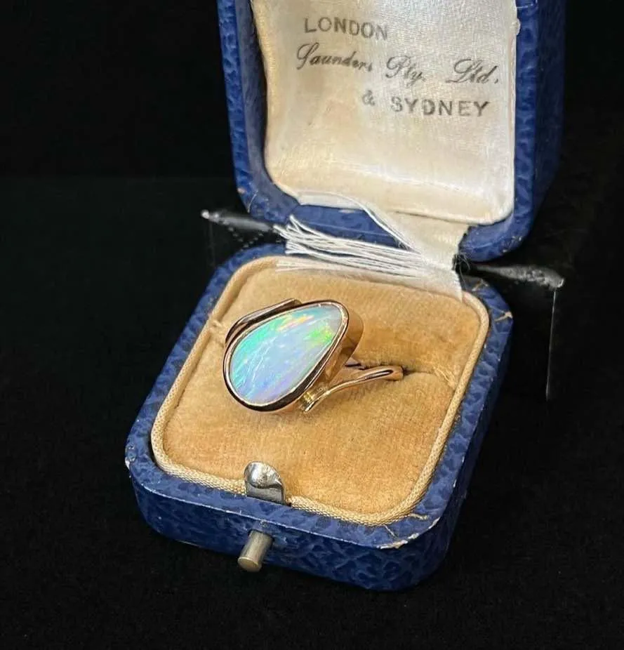 1960s Solid Opal Rose Gold Ring