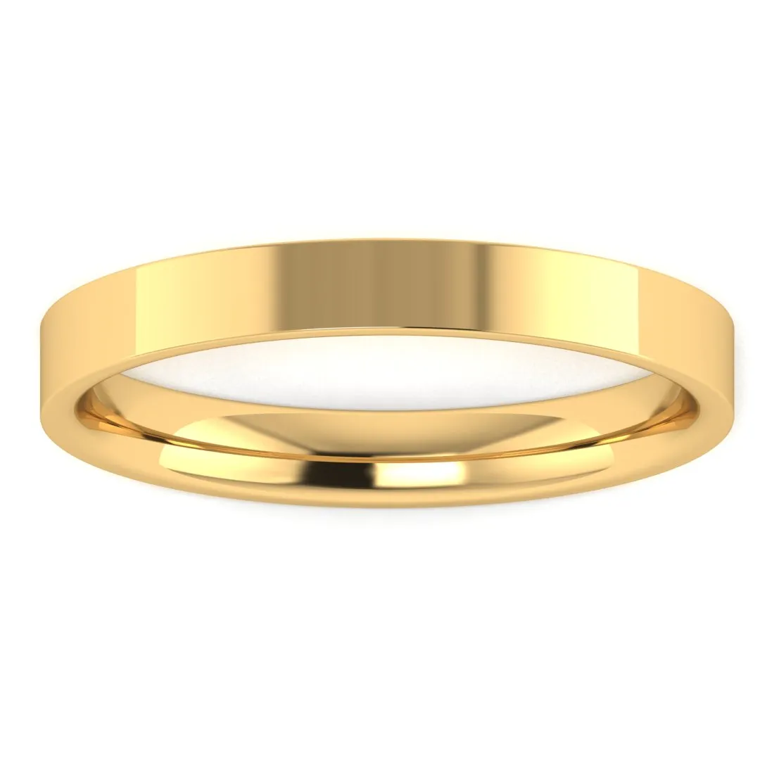 2.5mm Band Flat Court Wedding Ring