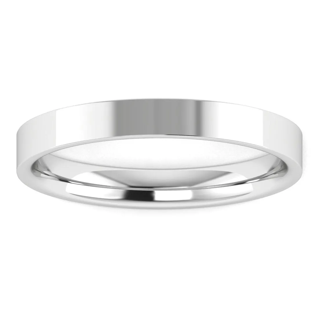 2.5mm Band Flat Court Wedding Ring
