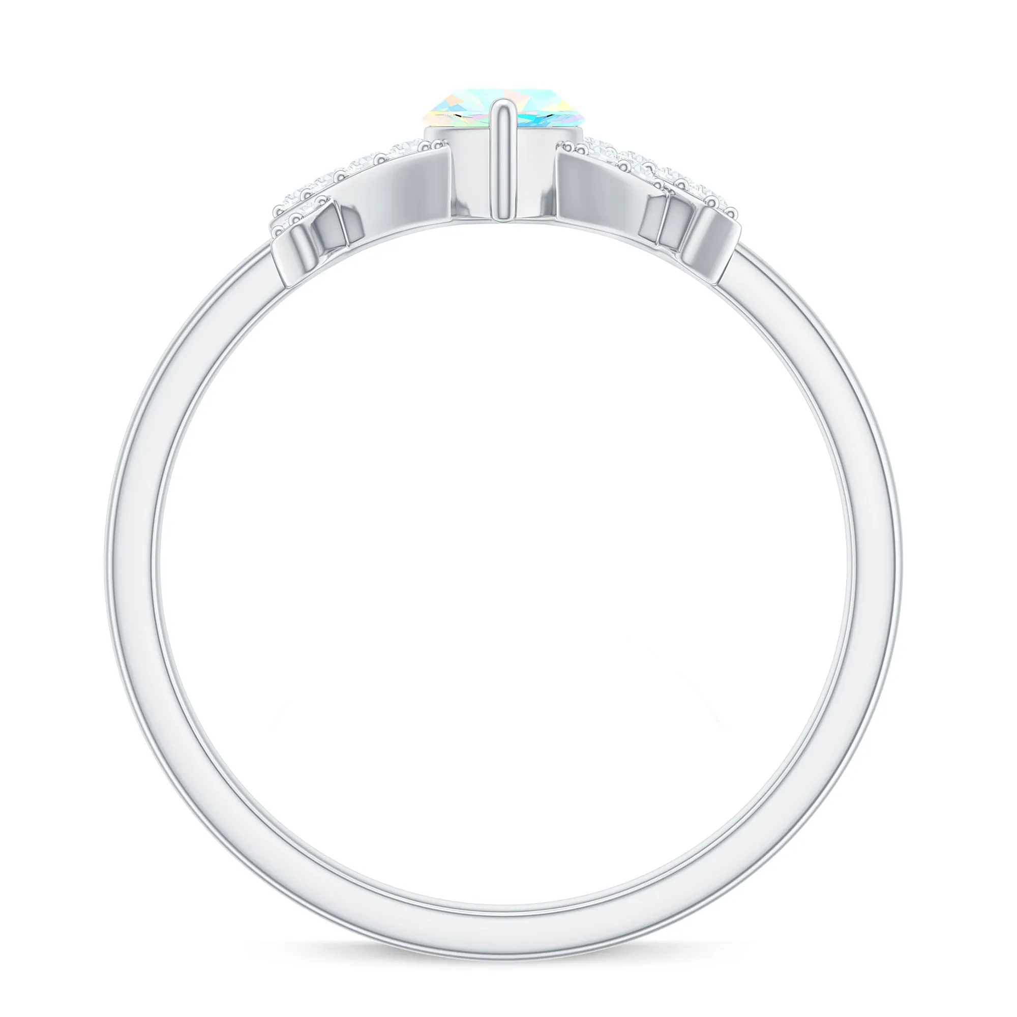 3/4 CT Marquise Cut Ethiopian Opal and Diamond Minimal Ring