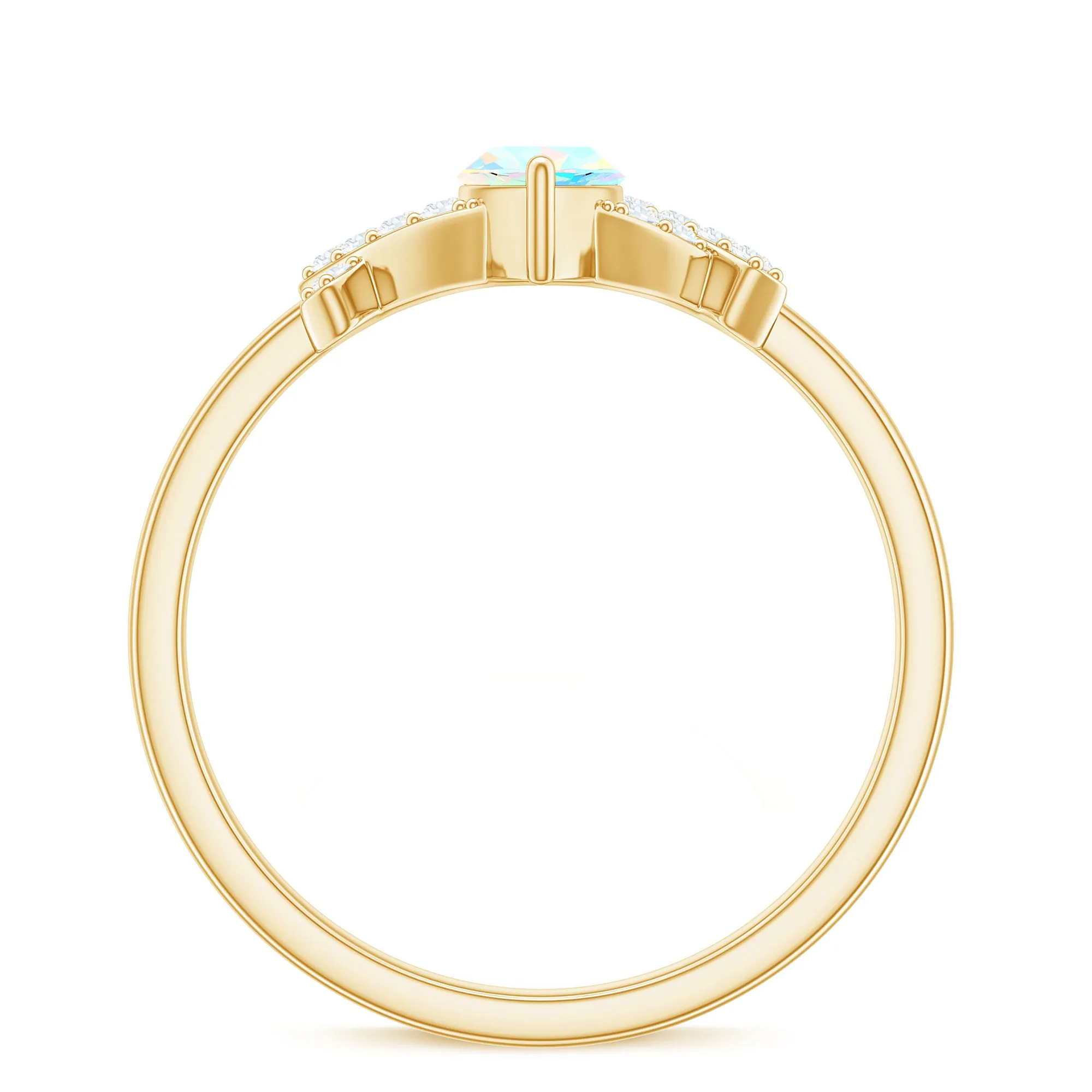 3/4 CT Marquise Cut Ethiopian Opal and Diamond Minimal Ring