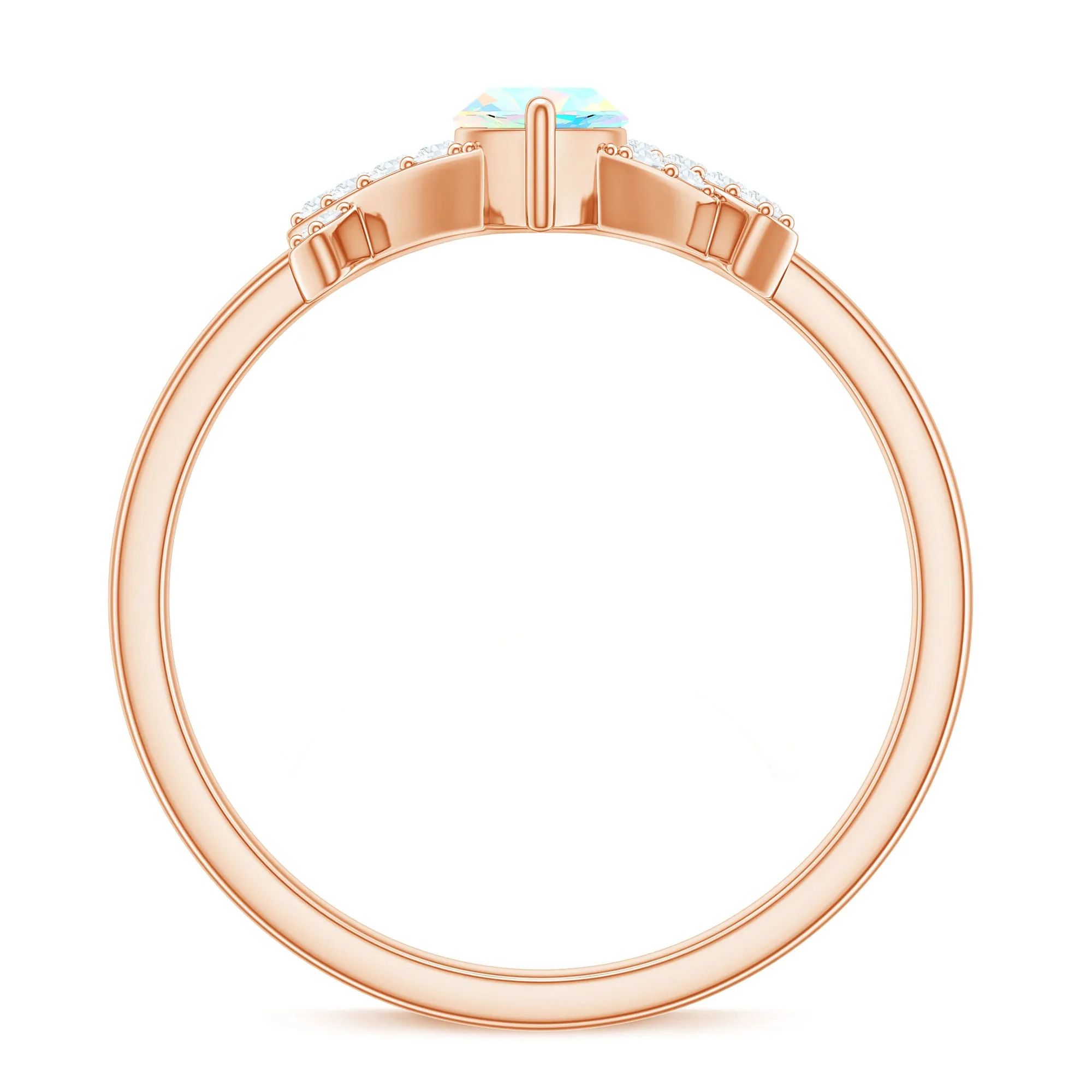 3/4 CT Marquise Cut Ethiopian Opal and Diamond Minimal Ring