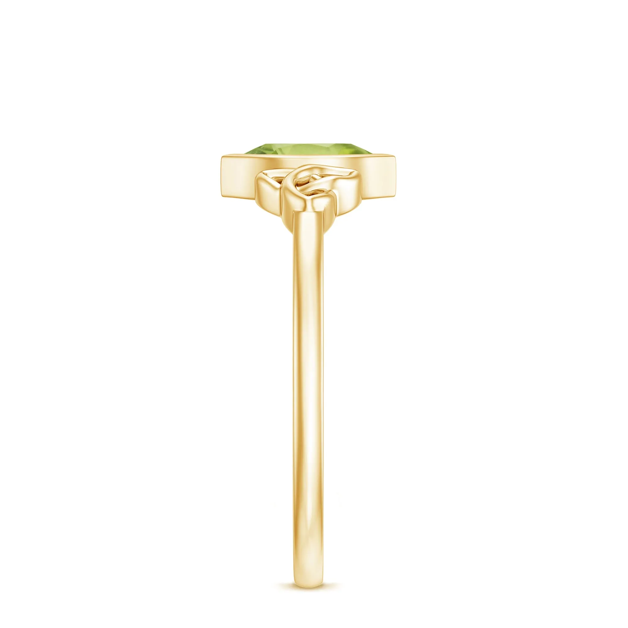 3.5X7 MM Marquise Cut Peridot Solitaire Ring with Gold Celtic Details