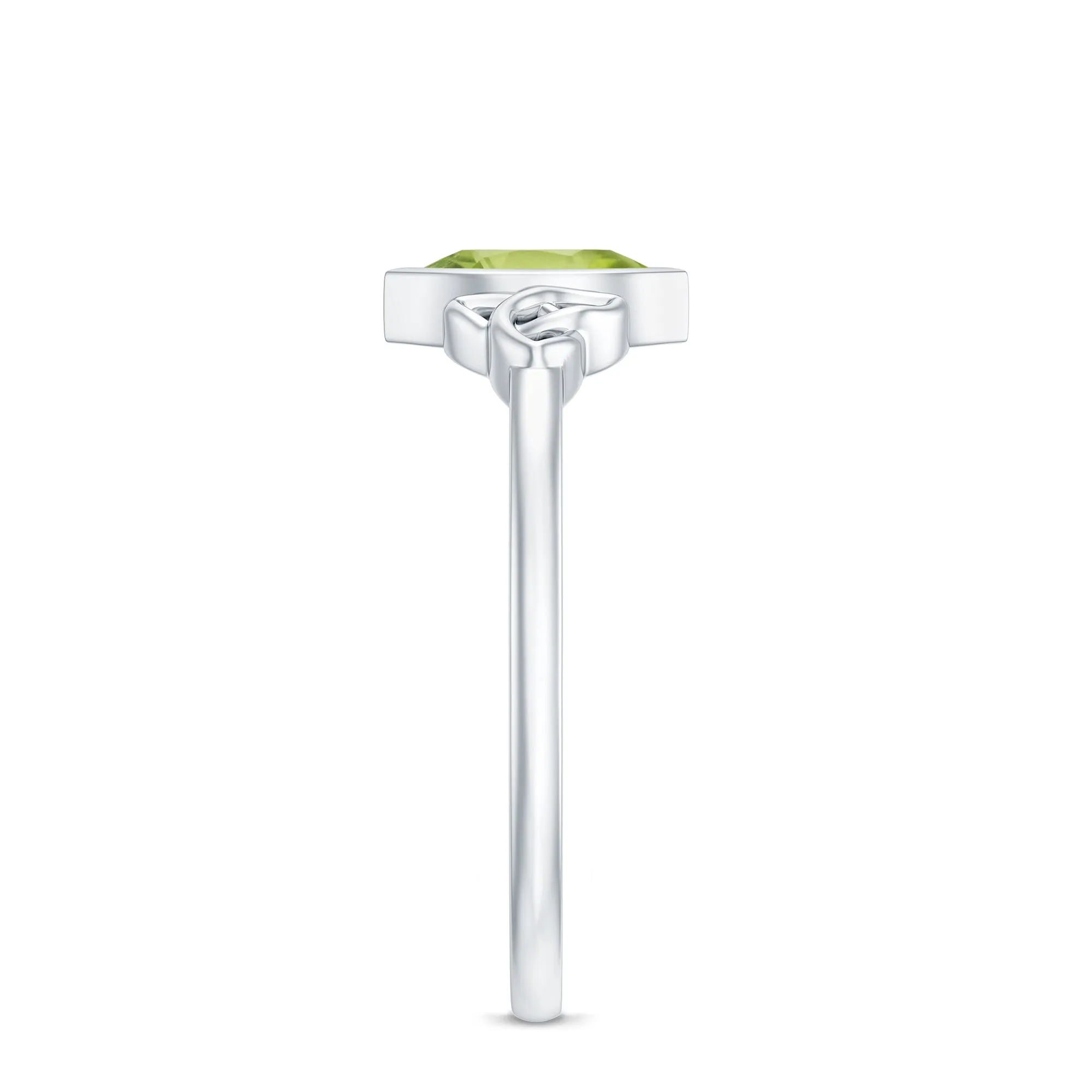 3.5X7 MM Marquise Cut Peridot Solitaire Ring with Gold Celtic Details
