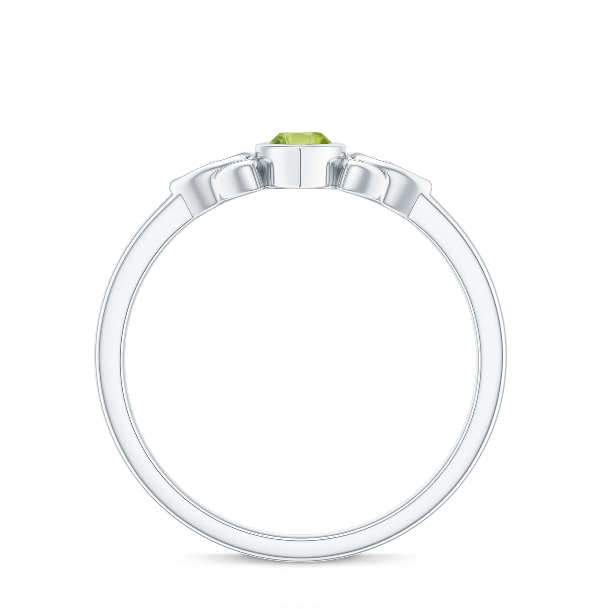 3.5X7 MM Marquise Cut Peridot Solitaire Ring with Gold Celtic Details