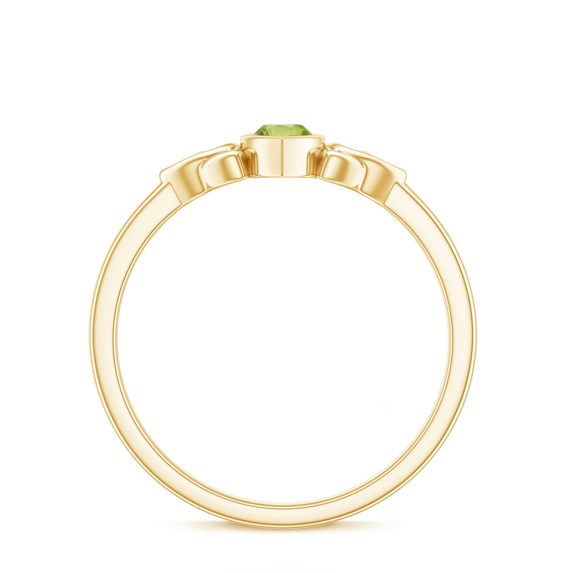 3.5X7 MM Marquise Cut Peridot Solitaire Ring with Gold Celtic Details