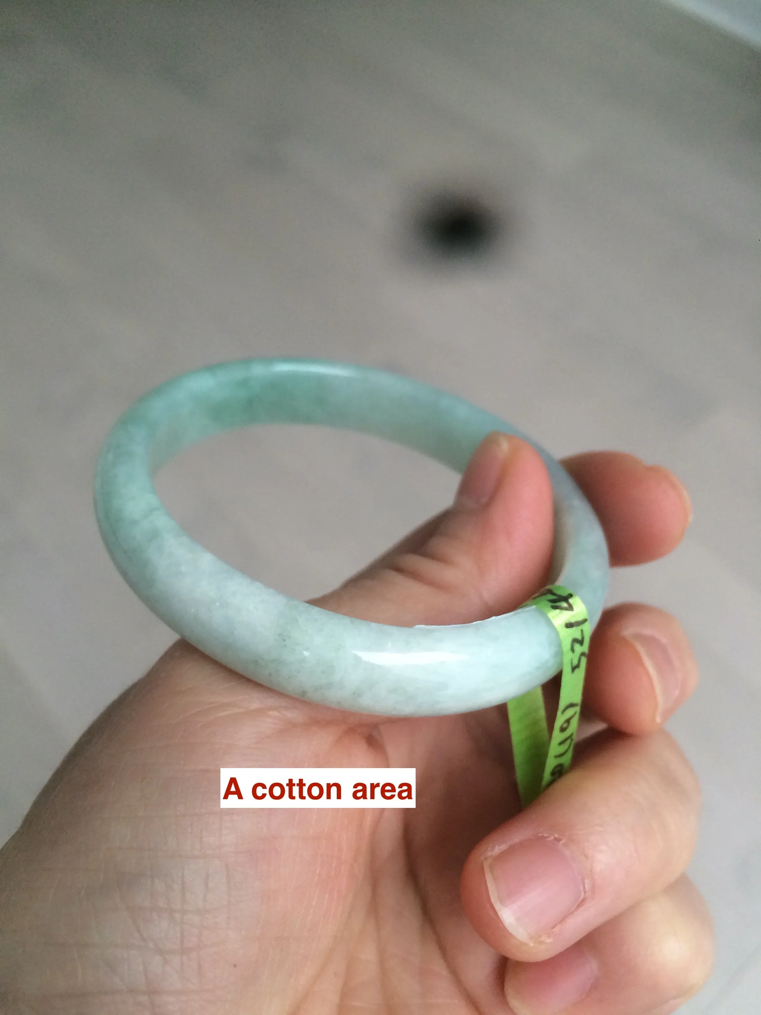 49mm certified Type A 100% Natural light green oval Jadeite Jade bangle AC31-7119