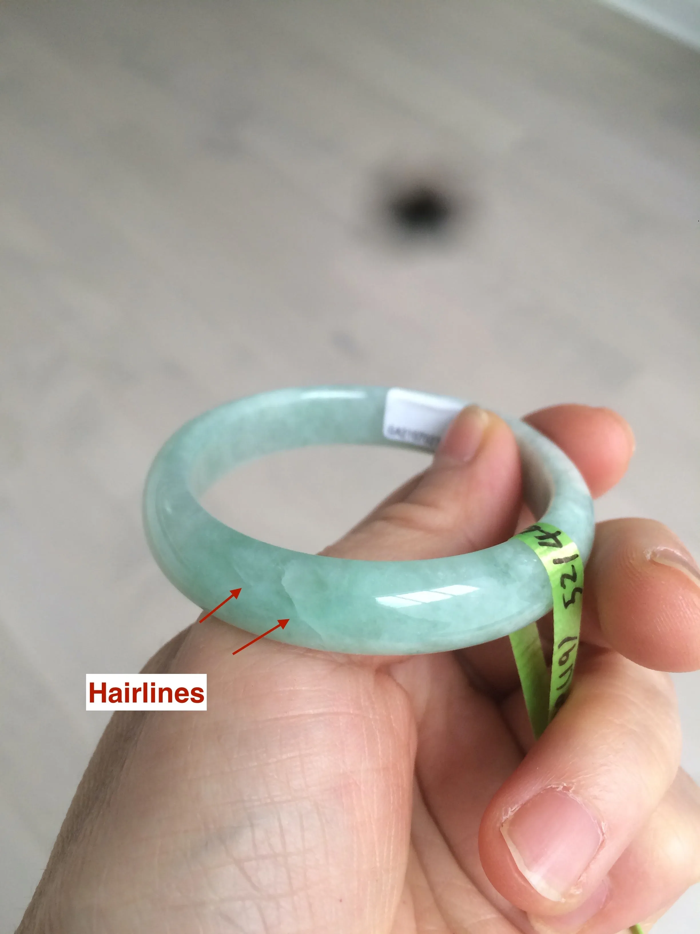 49mm certified Type A 100% Natural light green oval Jadeite Jade bangle AC31-7119