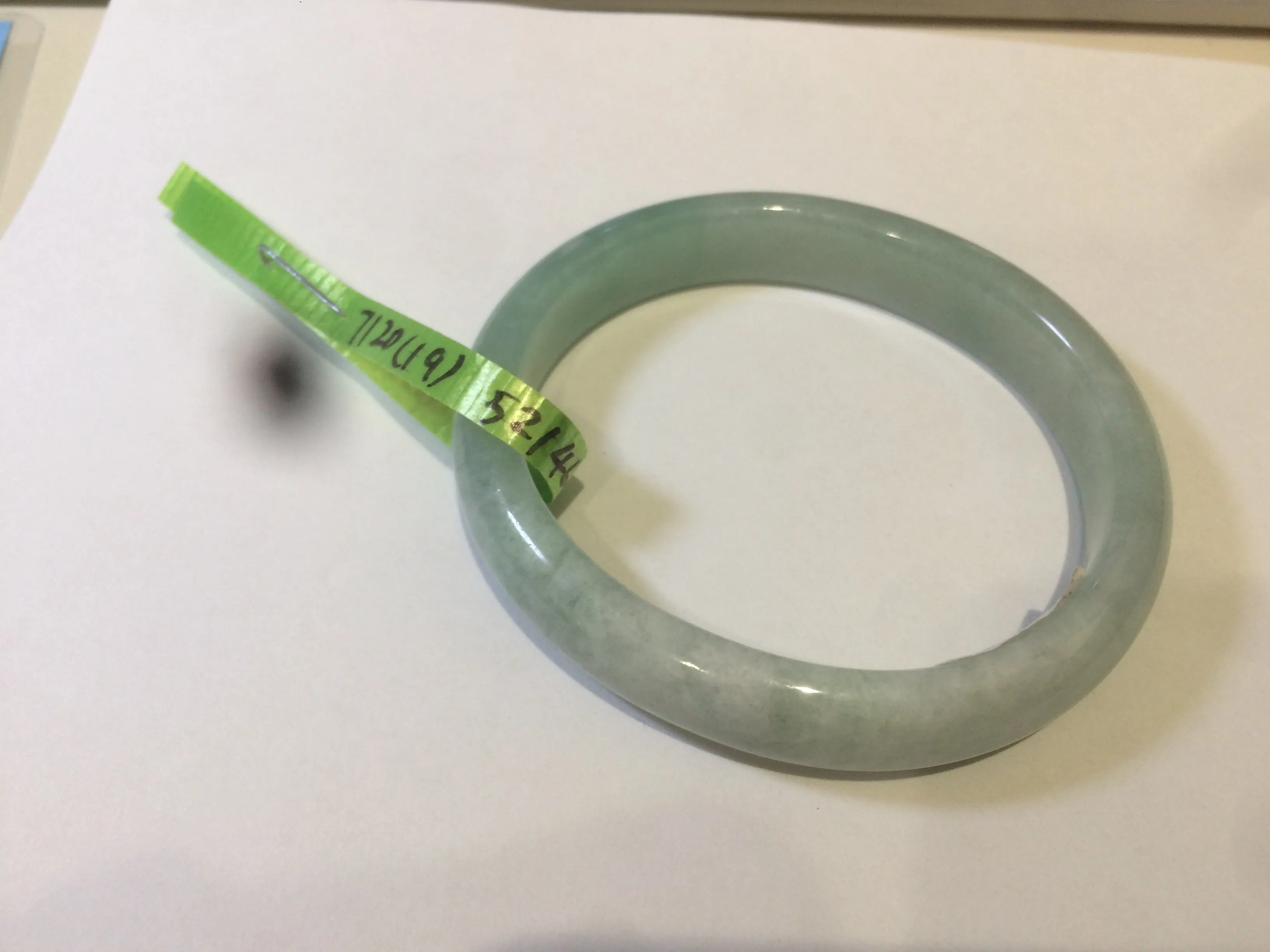 49mm certified Type A 100% Natural light green oval Jadeite Jade bangle AC31-7119