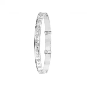 Acotis Silver Baby's Diamond-Cut Expandable Bangle G4404