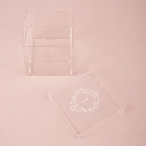 Acrylic Wedding Ring Box - Monogram Simplicity Etching