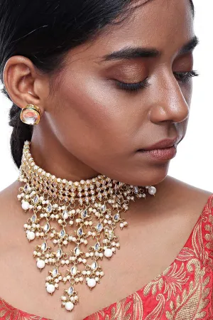 Alloy Necklace and Earring Sets in Gold