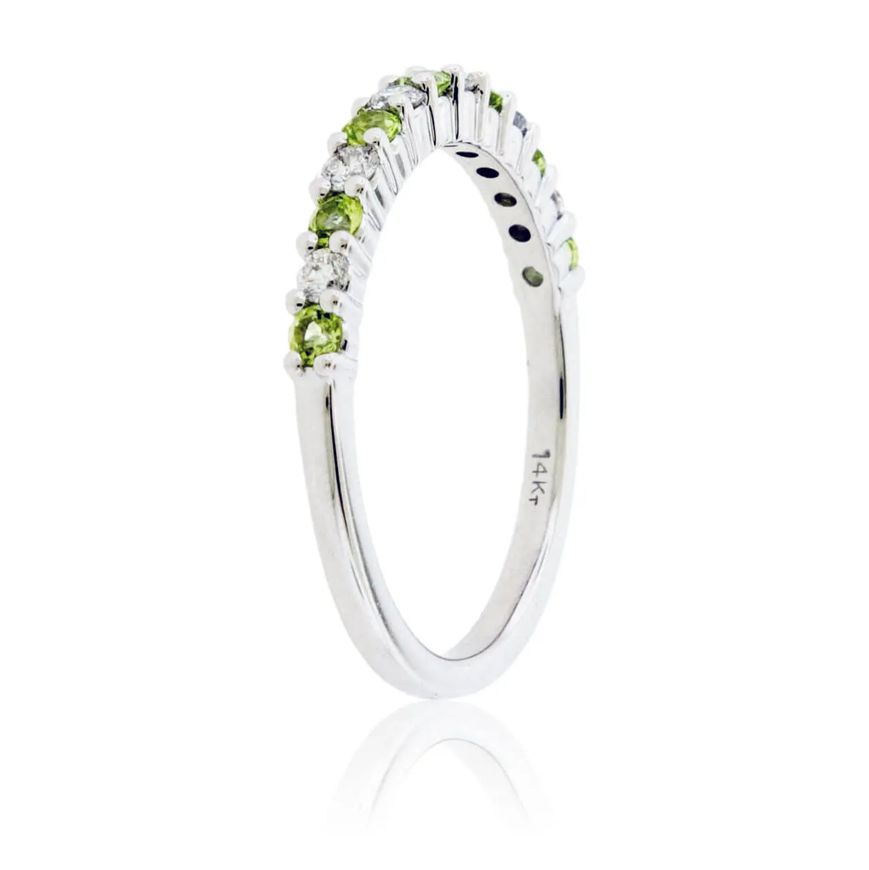 Alternating Peridot & Diamond Band Ring