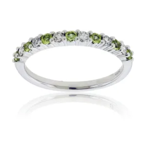 Alternating Peridot & Diamond Band Ring