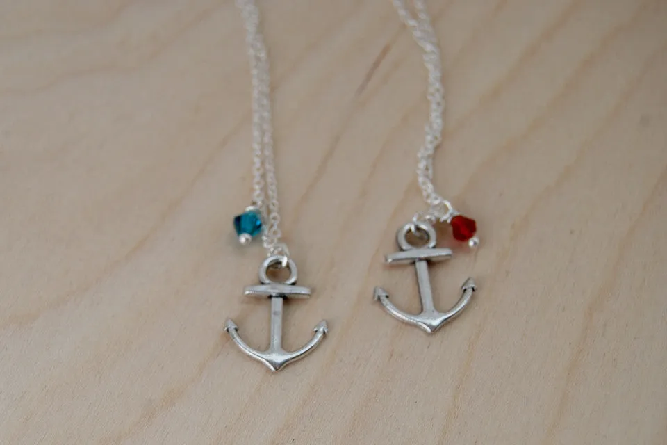 Anchor BFF Necklace (Sold Singly) | Silver Anchor Charm | Nautical Bridesmaid Gifts | Best Friend Charm Necklace