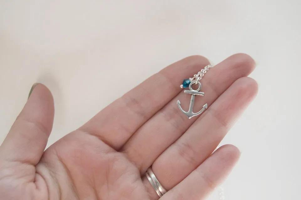 Anchor BFF Necklace (Sold Singly) | Silver Anchor Charm | Nautical Bridesmaid Gifts | Best Friend Charm Necklace