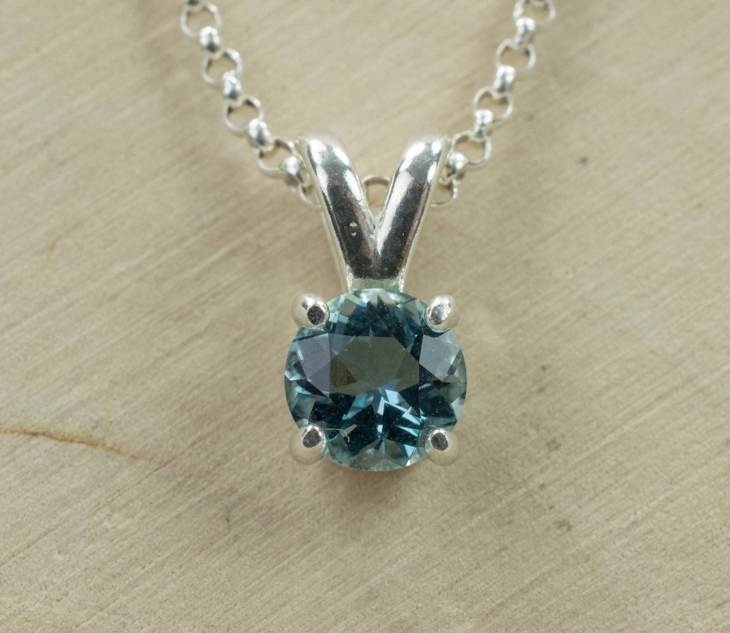 Aquamarine Pendant; Genuine Untreated Mozambique Aquamarine