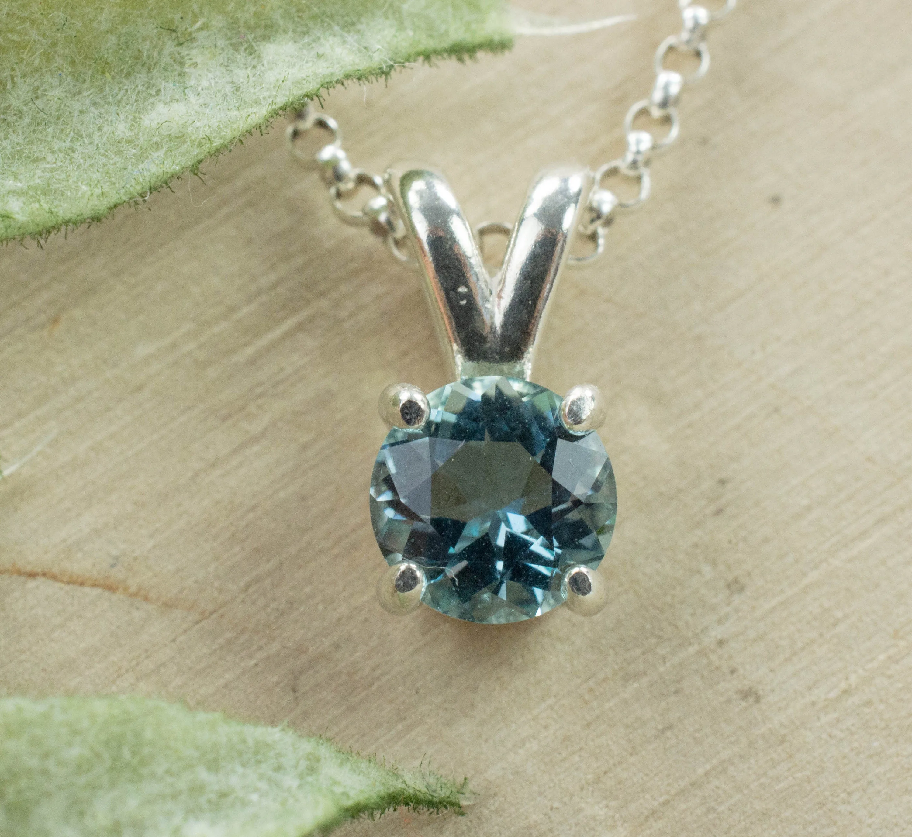 Aquamarine Pendant; Genuine Untreated Mozambique Aquamarine