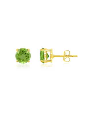 August Birthstone Stud Earrings 18kt Yellow Gold Finish Sale