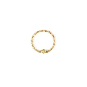 August Peridot Birthstone Chain Link Ring