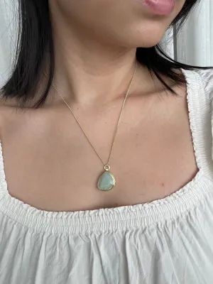 (Backorder) Aquamarine Statement Locket in Gold Vermeil