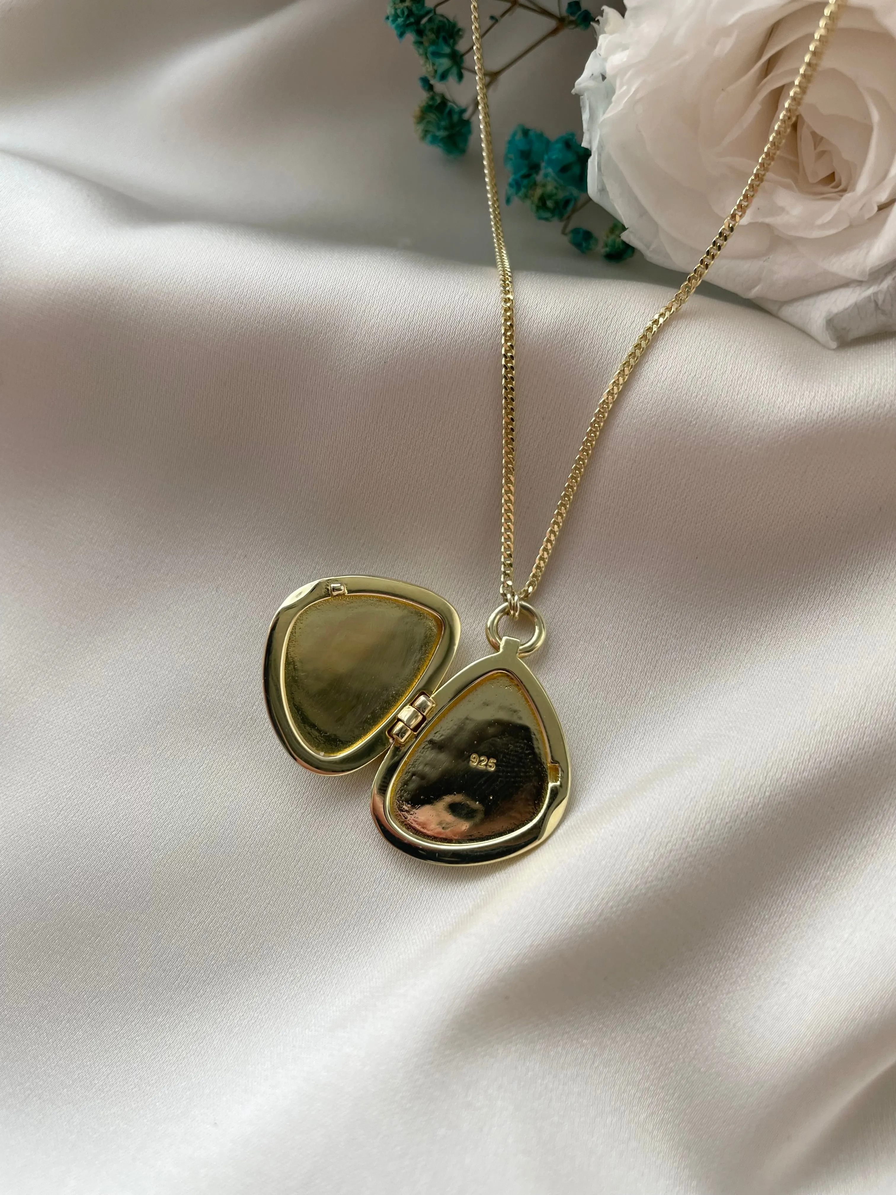 (Backorder) Aquamarine Statement Locket in Gold Vermeil