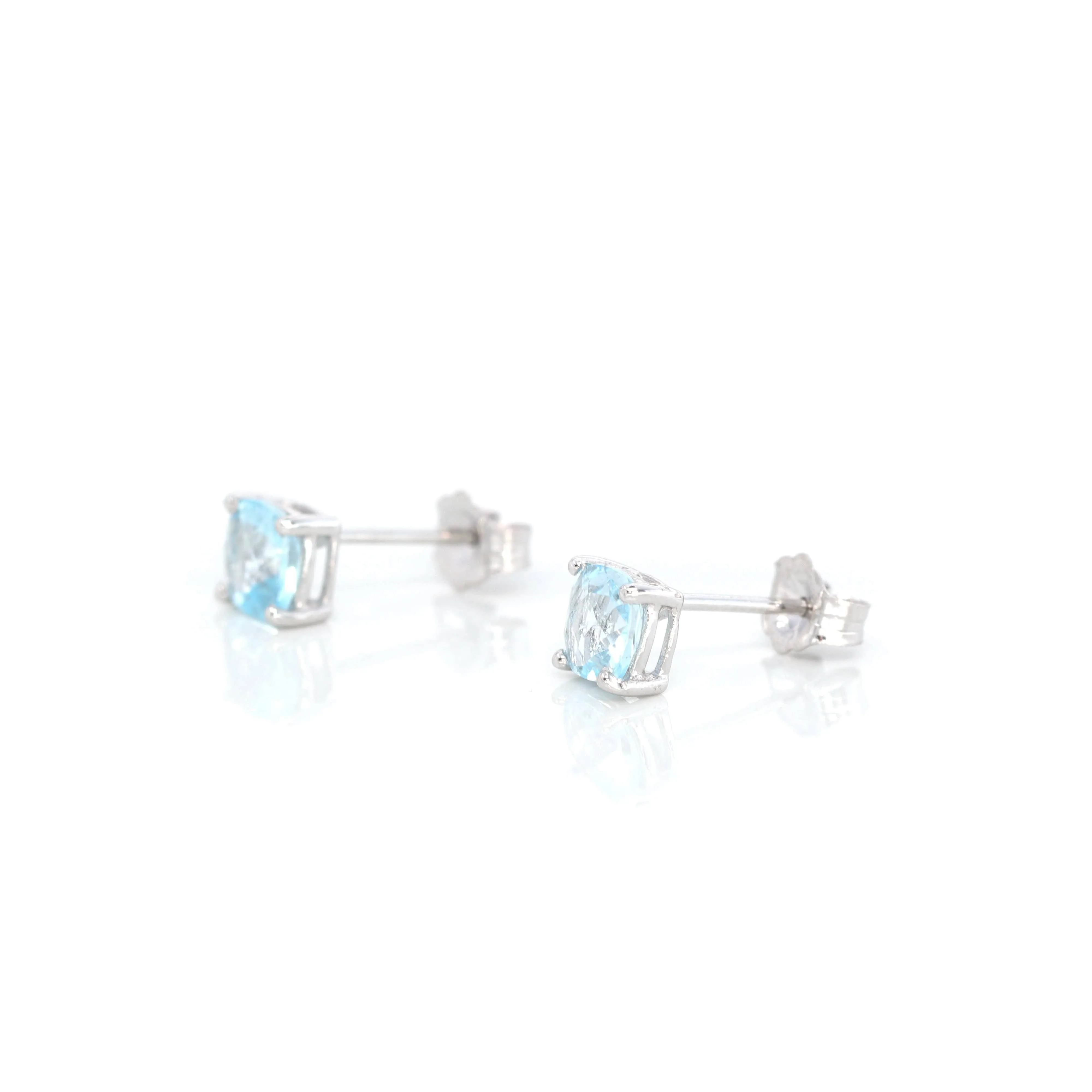 Baikalla™ 14k Classic White Gold Natural Aquamarine Earrings