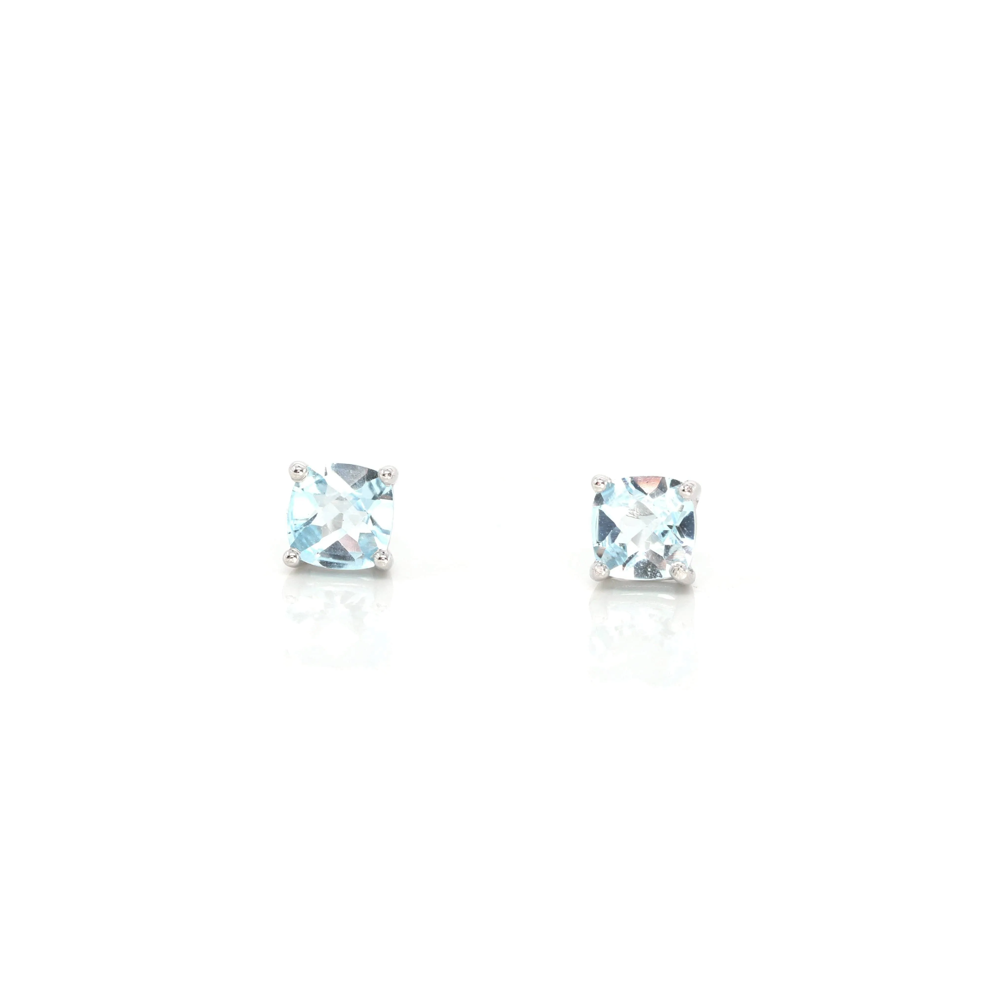 Baikalla™ 14k Classic White Gold Natural Aquamarine Earrings